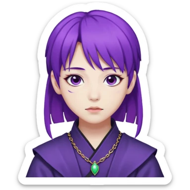 Rumi from K-pop demon hunters purple hair sticker