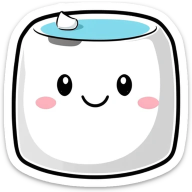 cartoon sticker of a marshmallow with a happy face sticker
