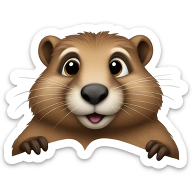 Groundhog reading a book sticker