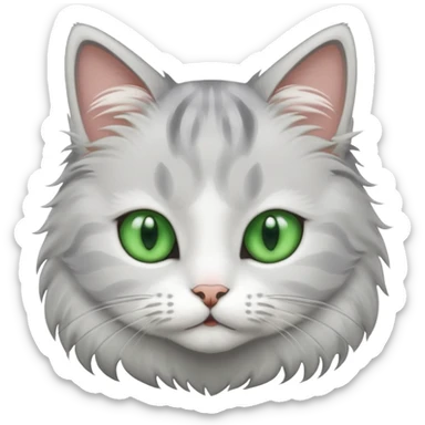 Gatita gris y blanca  sticker