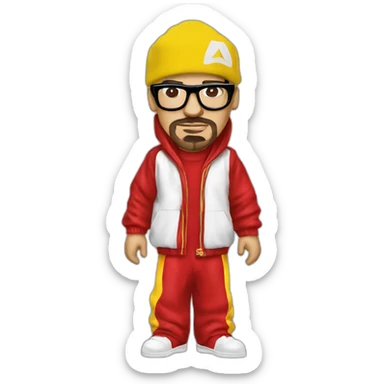 Ali G wearing red acrylic clothes sticker