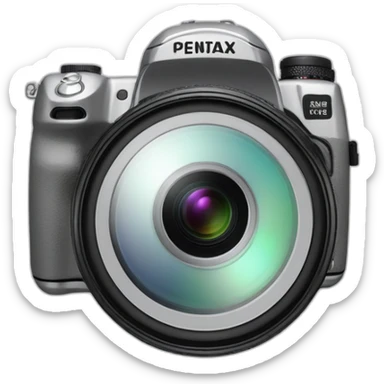 silver pentax K-1 with lens sticker