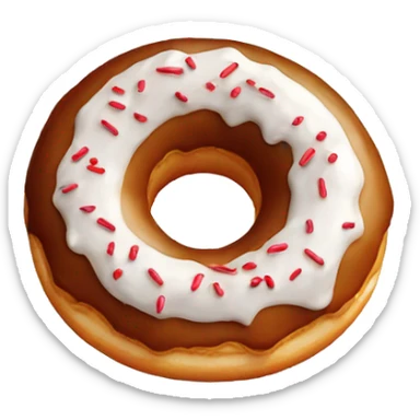 donut with white icing and red sprinkles sticker
