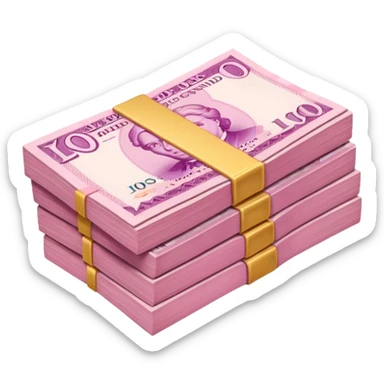 pink pack of british pounds sticker