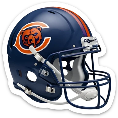 The Washington commanders football helmet and the Chicago Bears football helmet facing each other sticker