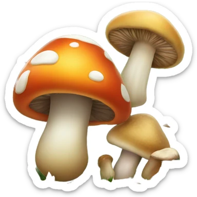 Fall leafs and mushrooms on the field sticker
