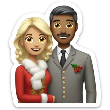 novios en navidad sticker