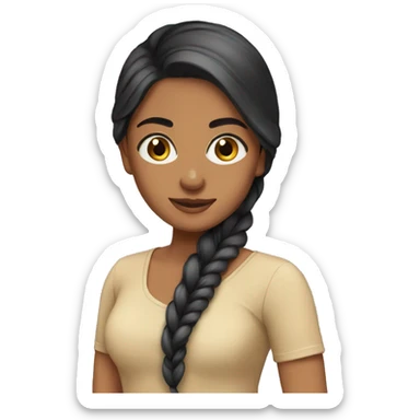 Desi girl straight hair sticker