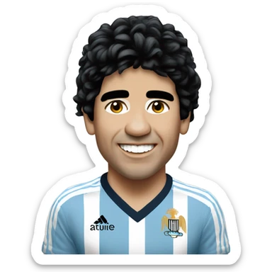 maradona argentina young smile sticker