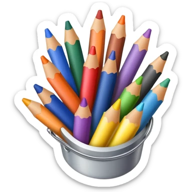 Colorful crayons in a bundle sticker