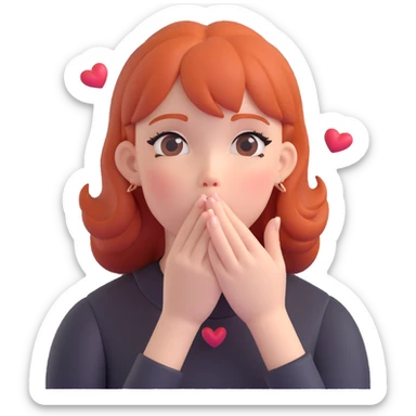red headed girl blowing kisses sticker