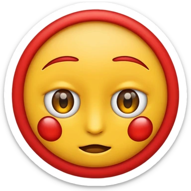 Crea un emoji kn los ojos rojos, k estén entre abiertos, sticker