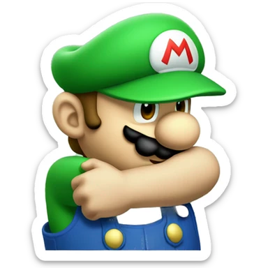 Super Mario hugging Luigi sticker