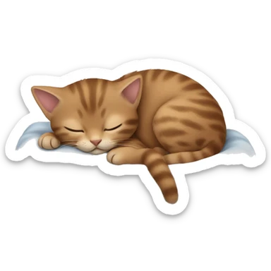 Small brown kittens sleeping togheter  sticker