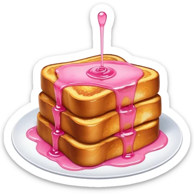 pink french toast with maple syrup sticker