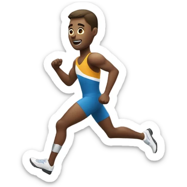 Disabled athlete man running with a prosthetic leg sticker