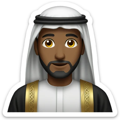 Saudi man wearing black thobe sticker