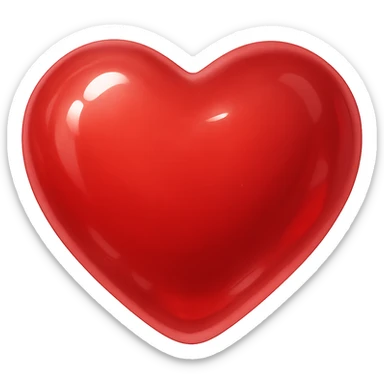 heart with a translucent jellybean look, digital illustration, no background sticker
