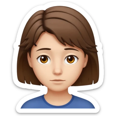 portrait of a young person with short tousled brown hair and neutral expression sticker