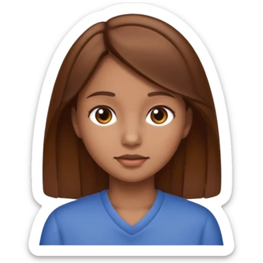 Girl with brown hair and normal skin tone sticker