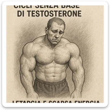  bodybuilder che fa cicli senza base di testosterone, con letargia fanne 10, in italiano se usi testo sticker