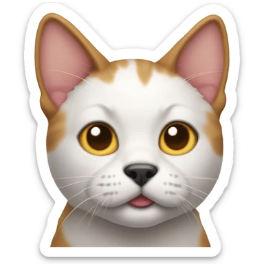 a cat with a dogs head sticker