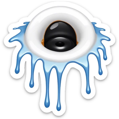 a black hole on floor dripping white paint  sticker