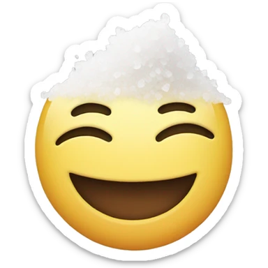 smiling emoji with a pile of salt sticker