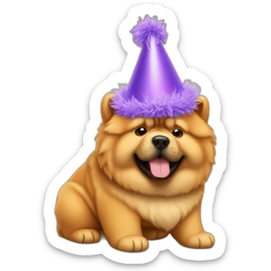 chow chow party hat full body sticker