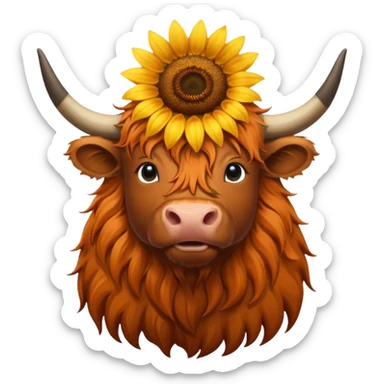 Highland sunflower cow sticker