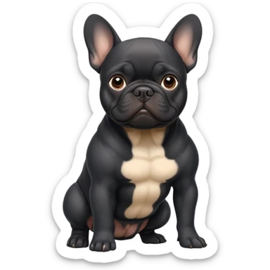 Bouledogue français noir  corps sticker