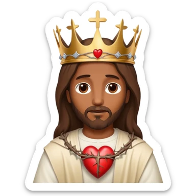 Jesus sacred heart crown of thorns heart sticker