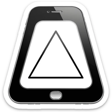 Minimalistic flat vector icon, iOS style, thin black contour on white background. Simple code window with a small play triangle in the corner, and a smartphone outline next to it. Clean, no text, no shadows sticker
