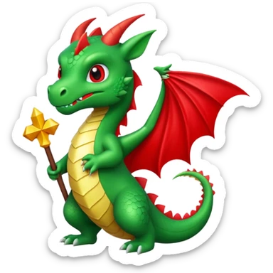 petit dragon avec un drapeau dans sa main sticker