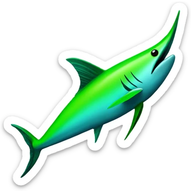 Neon green swordfish sticker