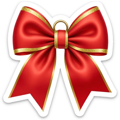 Red christmas bow with gold gif sticker