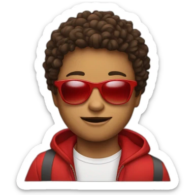 emoji, nvm make a squared image of a kid wearing red sunglasses sticker