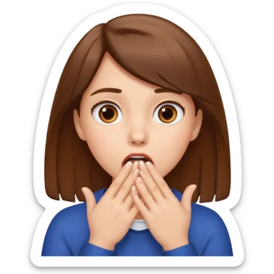 elleri ağzında şaşrımıs bir kız çocuğu sticker