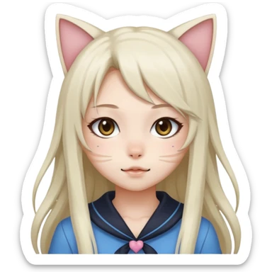 Аниме девушка, кошка девочка  sticker