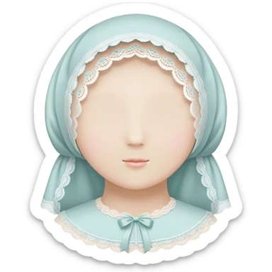 A standalone bonnet, soft fabric, pastel color, simple and classic — no face, no head. sticker