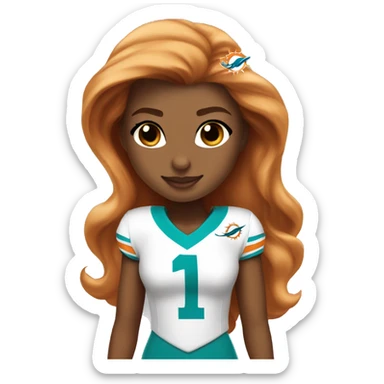 Dianey Princess Belle swift wearing Miami Dolphins jersey number 1 sticker