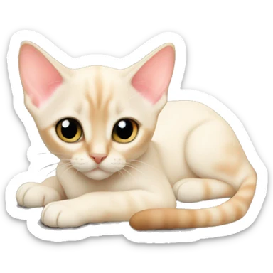 Flame point Siamese kitten laying sticker