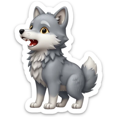 a wolf cub howling hundooooo sticker