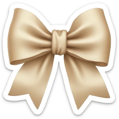 Beige bow sticker