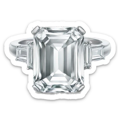 emerald cut engagement ring  sticker