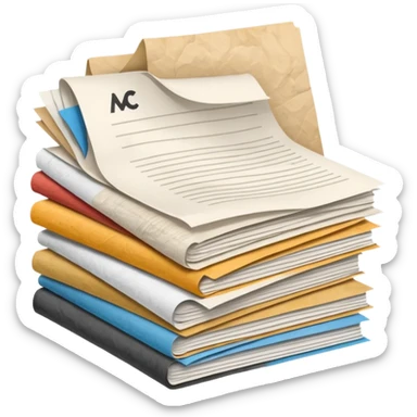 mac os mixed papers skeuomorphic sticker