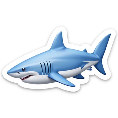A shark with blue Nike shoes sticker