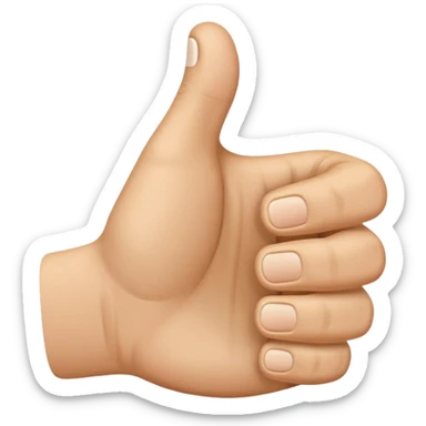 Thumbs up but the thumb is bent at 45 degree angle sticker