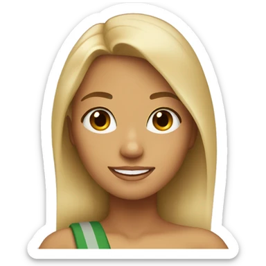 Pretty tan blonde brown eyed surfer girl  sticker