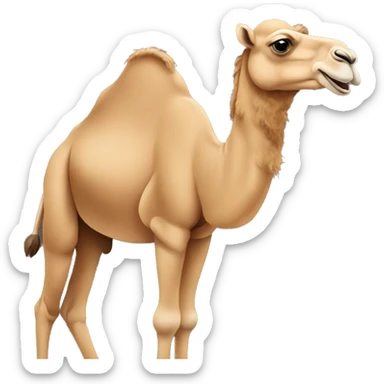 Camel make it cartoon and Let him look at the screen and show two handed sticker